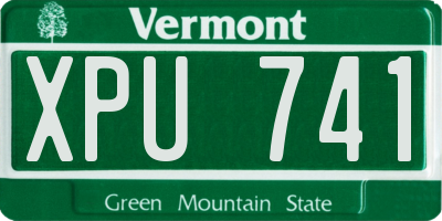 VT license plate XPU741