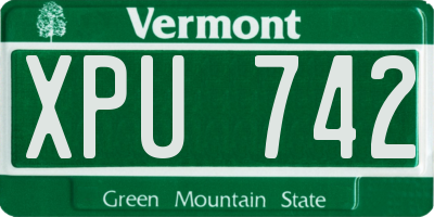 VT license plate XPU742