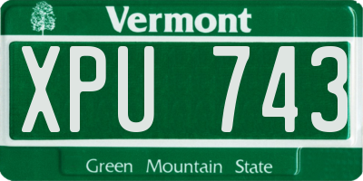 VT license plate XPU743