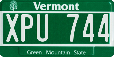 VT license plate XPU744