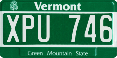 VT license plate XPU746
