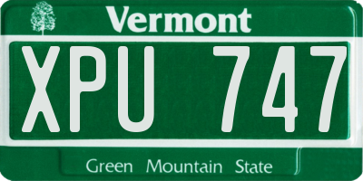 VT license plate XPU747