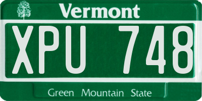 VT license plate XPU748