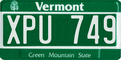 VT license plate XPU749