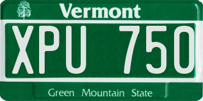 VT license plate XPU750