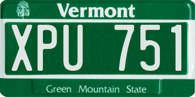 VT license plate XPU751