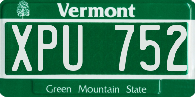 VT license plate XPU752