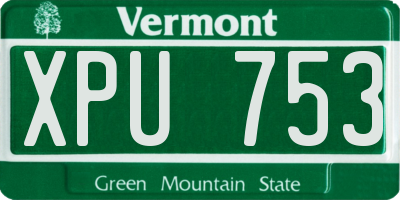 VT license plate XPU753