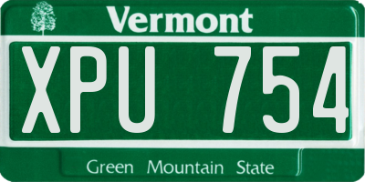 VT license plate XPU754