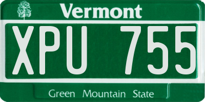 VT license plate XPU755