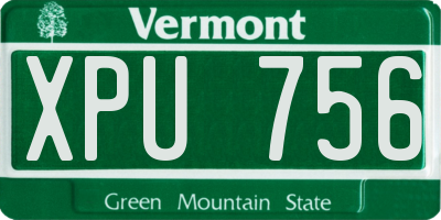 VT license plate XPU756
