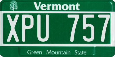 VT license plate XPU757