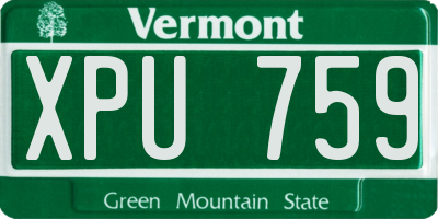 VT license plate XPU759