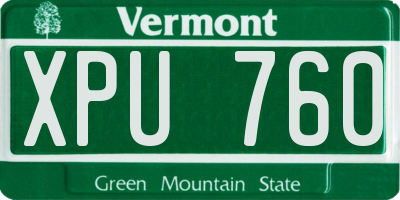 VT license plate XPU760
