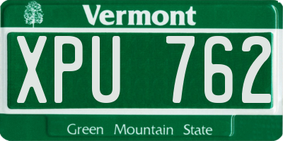 VT license plate XPU762