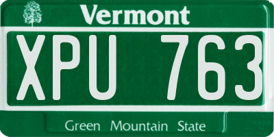 VT license plate XPU763