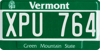 VT license plate XPU764