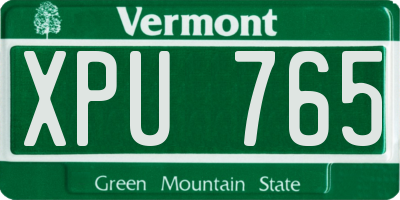 VT license plate XPU765