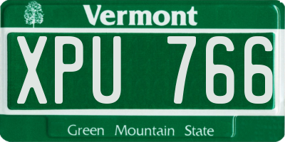 VT license plate XPU766