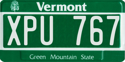 VT license plate XPU767