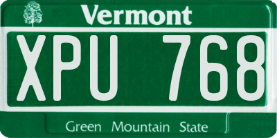 VT license plate XPU768