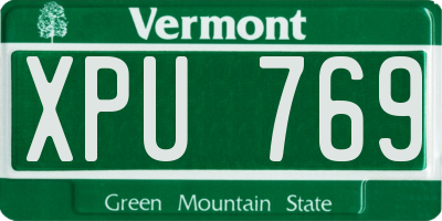 VT license plate XPU769