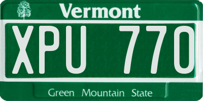 VT license plate XPU770