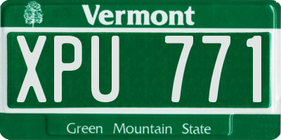 VT license plate XPU771