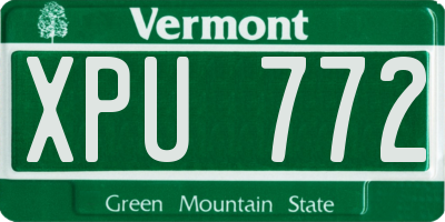 VT license plate XPU772