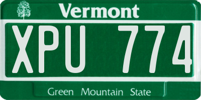VT license plate XPU774
