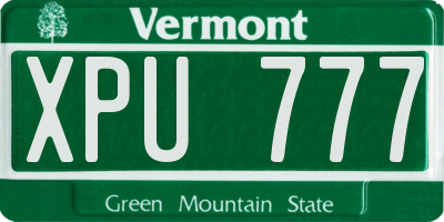 VT license plate XPU777