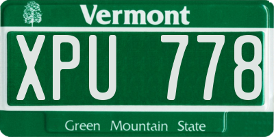 VT license plate XPU778
