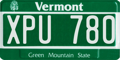 VT license plate XPU780
