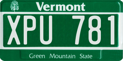 VT license plate XPU781