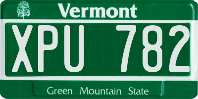 VT license plate XPU782