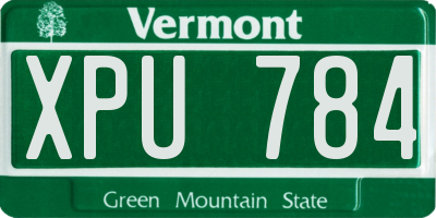 VT license plate XPU784