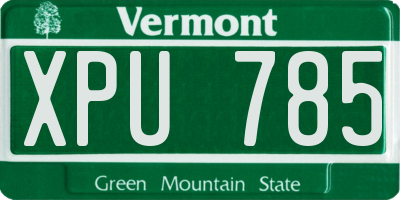 VT license plate XPU785