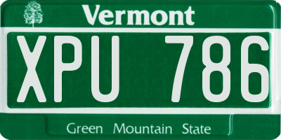VT license plate XPU786
