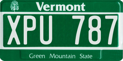 VT license plate XPU787
