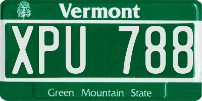 VT license plate XPU788