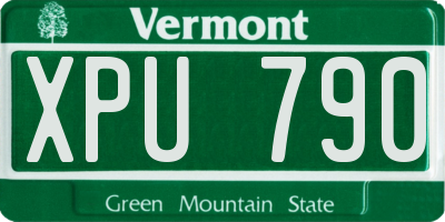 VT license plate XPU790
