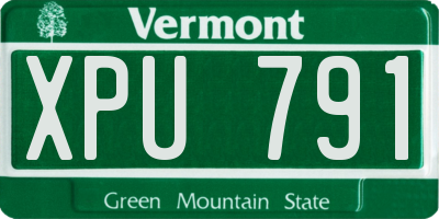VT license plate XPU791