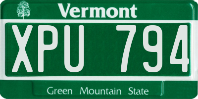 VT license plate XPU794