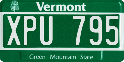 VT license plate XPU795