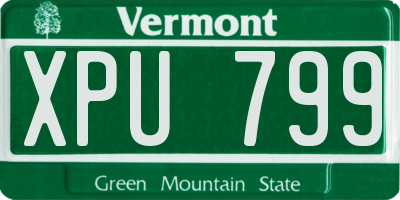 VT license plate XPU799