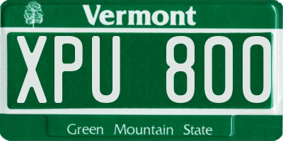 VT license plate XPU800