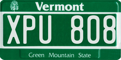 VT license plate XPU808