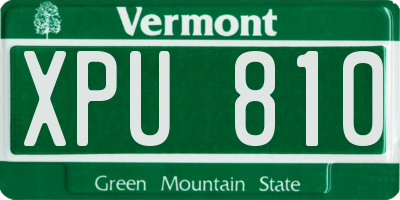 VT license plate XPU810