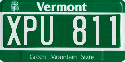 VT license plate XPU811