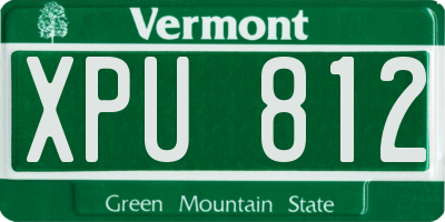 VT license plate XPU812
